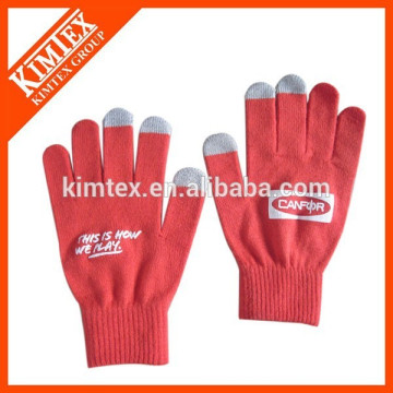 Acrylic tricotado personalizar guantes inteligentes texto pantalla táctil